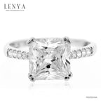 LENYA แหวนเพชร DiamondLike เพชรสี่เหลี่ยมบนดีไซน์สุดคลาสสิค บนตัวเรือนเงินแท้ชุบทองคำขาว โดนใจในทุกสถานการณ์