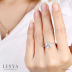LENYA แหวนเพชร DiamondLike เพชรสี่เหลี่ยมบนดีไซน์สุดคลาสสิค บนตัวเรือนเงินแท้ชุบทองคำขาว โดนใจในทุกสถานการณ์