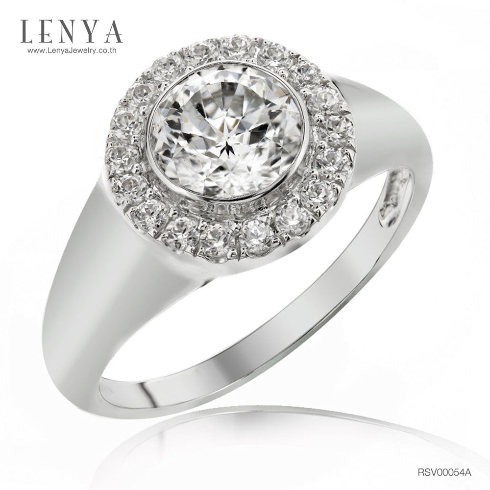 LENYA แหวนเพชร DiamondLike เพชร 1 กะรัต รายล้อมด้วยเพชรเม็ดเล็กจำนวนมาก เรียบหรูในแบบคลาสสิคสไตล์