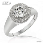LENYA แหวนเพชร DiamondLike เพชร 1 กะรัต รายล้อมด้วยเพชรเม็ดเล็กจำนวนมาก เรียบหรูในแบบคลาสสิคสไตล์