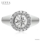 LENYA แหวนเพชร DiamondLike เพชร 1 กะรัต รายล้อมด้วยเพชรเม็ดเล็กจำนวนมาก เรียบหรูในแบบคลาสสิคสไตล์