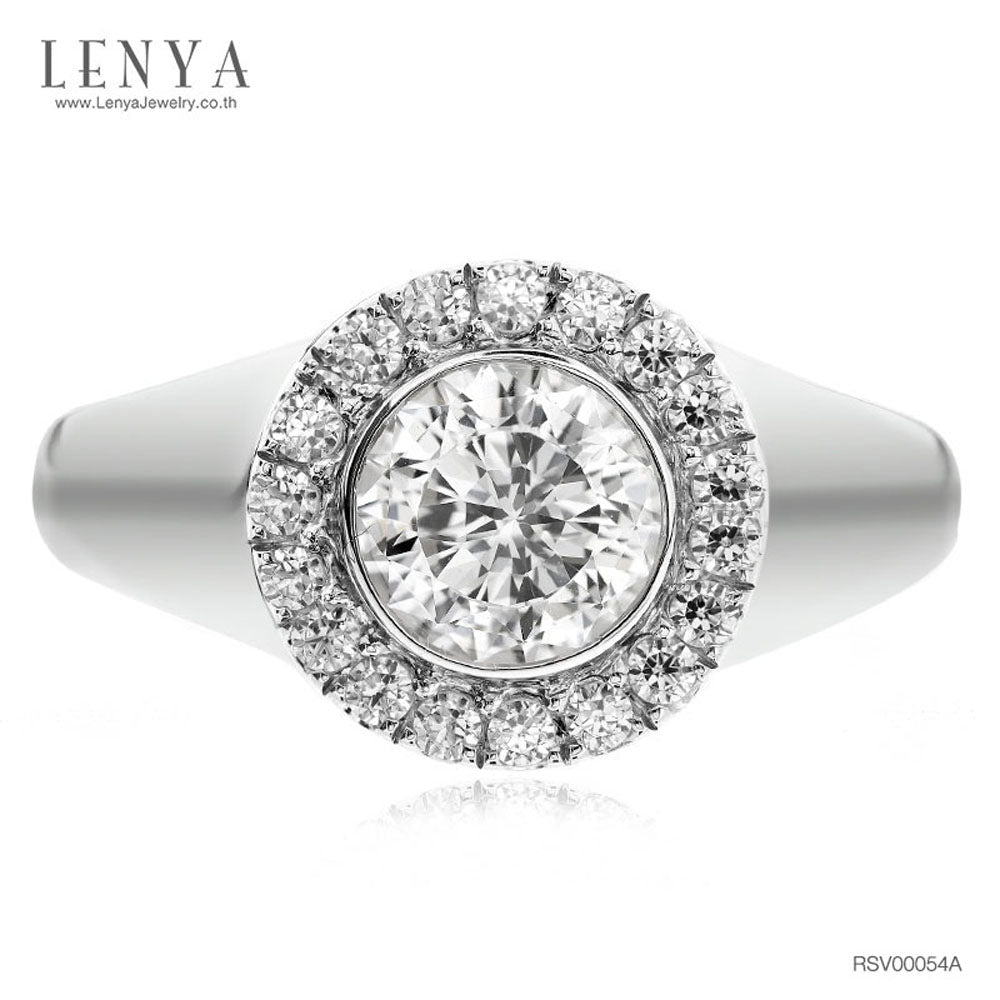 LENYA แหวนเพชร DiamondLike เพชร 1 กะรัต รายล้อมด้วยเพชรเม็ดเล็กจำนวนมาก เรียบหรูในแบบคลาสสิคสไตล์