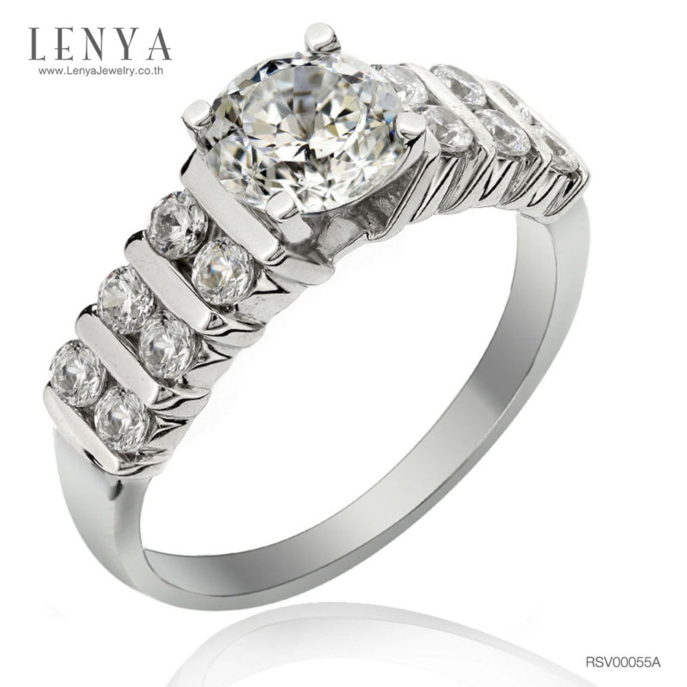 LENYA แหวนเงินแท้ ประดับด้วย Diamondlike  เสริมบุคลิกเพิ่มความมั่นใจ