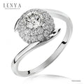 LENYA แหวน CZ Diamondlike เสริมบุคลิกและความมั่นใจ ขนาด 5 มิล ตัวเรือนเงินแท้925 ชุบทองคำขาว