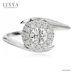 LENYA แหวน CZ Diamondlike เสริมบุคลิกและความมั่นใจ ขนาด 5 มิล ตัวเรือนเงินแท้925 ชุบทองคำขาว
