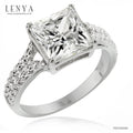 LENYA แหวน CZ Diamondlike เสริมบุคลิกและความมั่นใจ ขนาด 8 มิล ตัวเรือนเงินแท้925 ชุบทองคำขาว