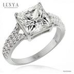 LENYA แหวน CZ Diamondlike เสริมบุคลิกและความมั่นใจ ขนาด 8 มิล ตัวเรือนเงินแท้925 ชุบทองคำขาว