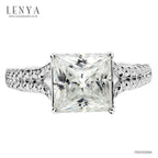 LENYA แหวน CZ Diamondlike เสริมบุคลิกและความมั่นใจ ขนาด 8 มิล ตัวเรือนเงินแท้925 ชุบทองคำขาว
