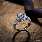 LENYA แหวน CZ Diamondlike เสริมบุคลิกและความมั่นใจ ขนาด 8 มิล ตัวเรือนเงินแท้925 ชุบทองคำขาว