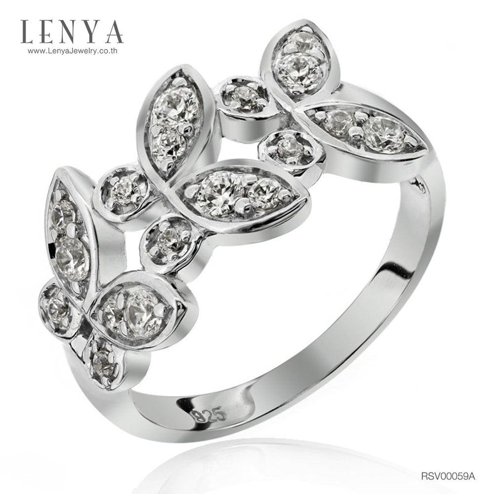 LENYA แหวนเงินแท้ ประดับด้วย Diamondlike  เสริมบุคลิกเพิ่มความมั่นใจ