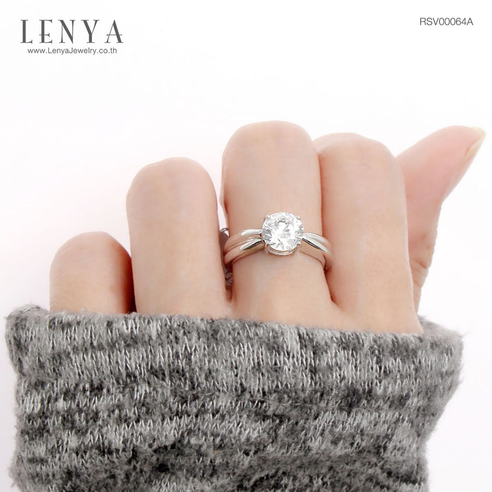 LENYA แหวนเพชร DiamondLike เพชรเม็ดใหญ่ 2 กะรัต ดีไซน์เรียบหรู เหมาะอย่างยิ่งสำหรับเป็นของขวัญวันครบรอบและแทนความรัก