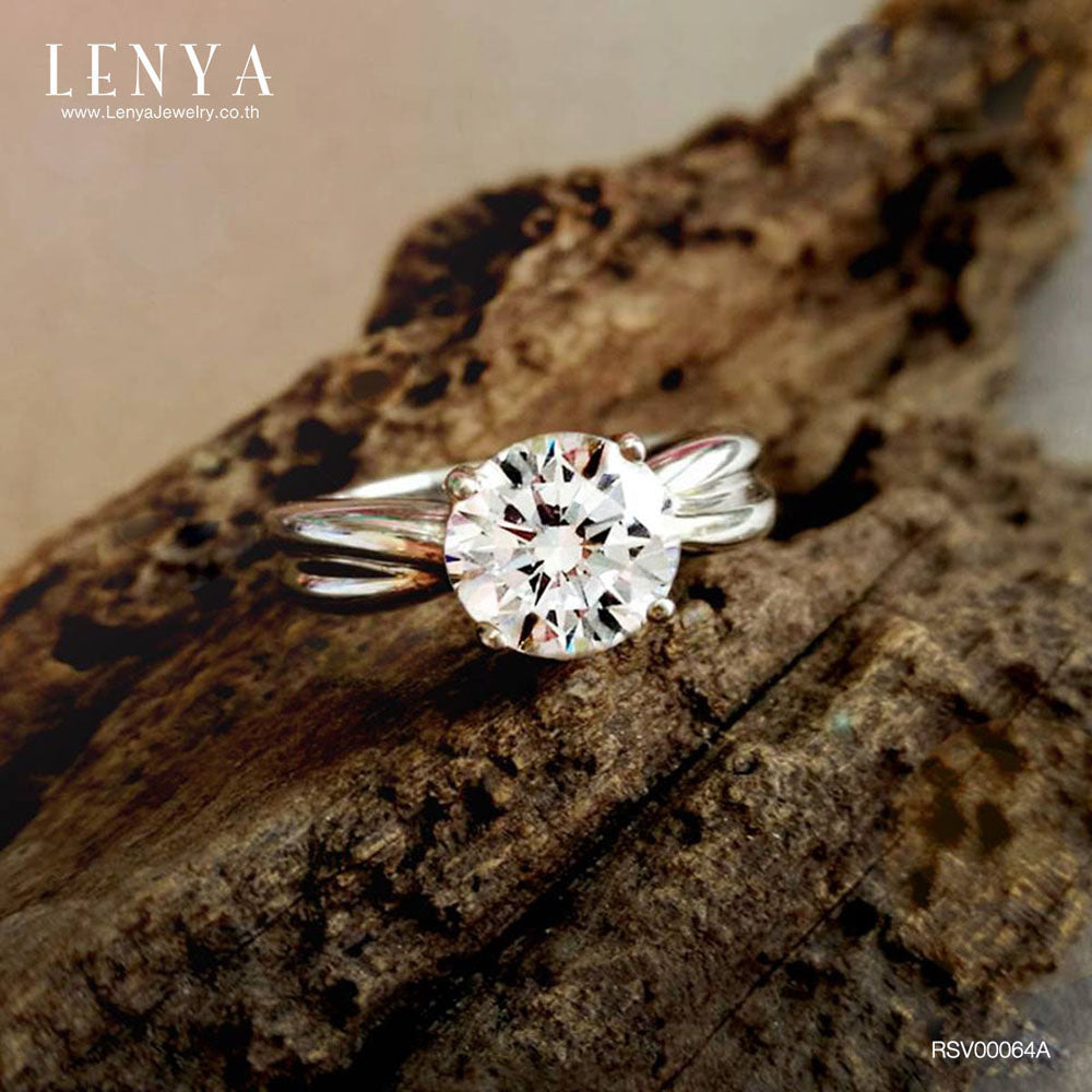 LENYA แหวนเพชร DiamondLike เพชรเม็ดใหญ่ 2 กะรัต ดีไซน์เรียบหรู เหมาะอย่างยิ่งสำหรับเป็นของขวัญวันครบรอบและแทนความรัก
