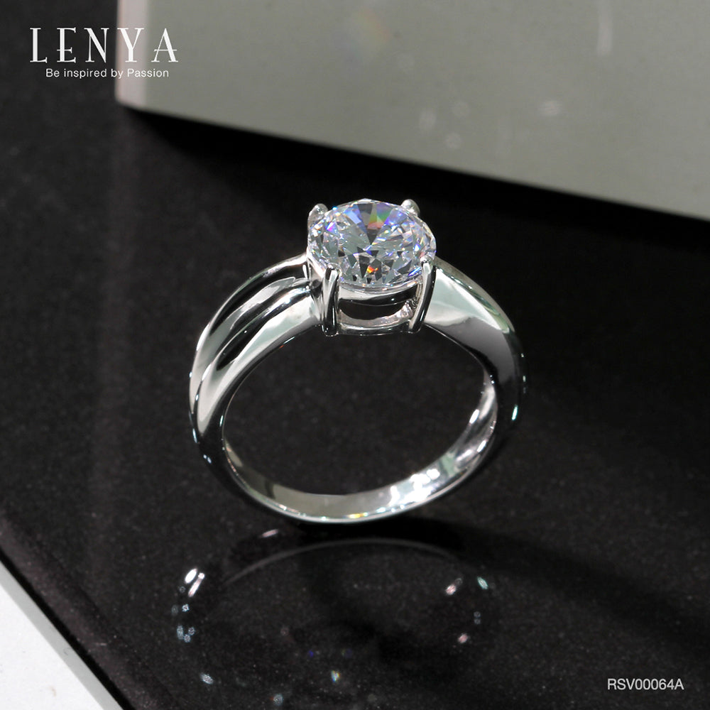 LENYA แหวนเพชร DiamondLike เพชรเม็ดใหญ่ 2 กะรัต ดีไซน์เรียบหรู เหมาะอย่างยิ่งสำหรับเป็นของขวัญวันครบรอบและแทนความรัก