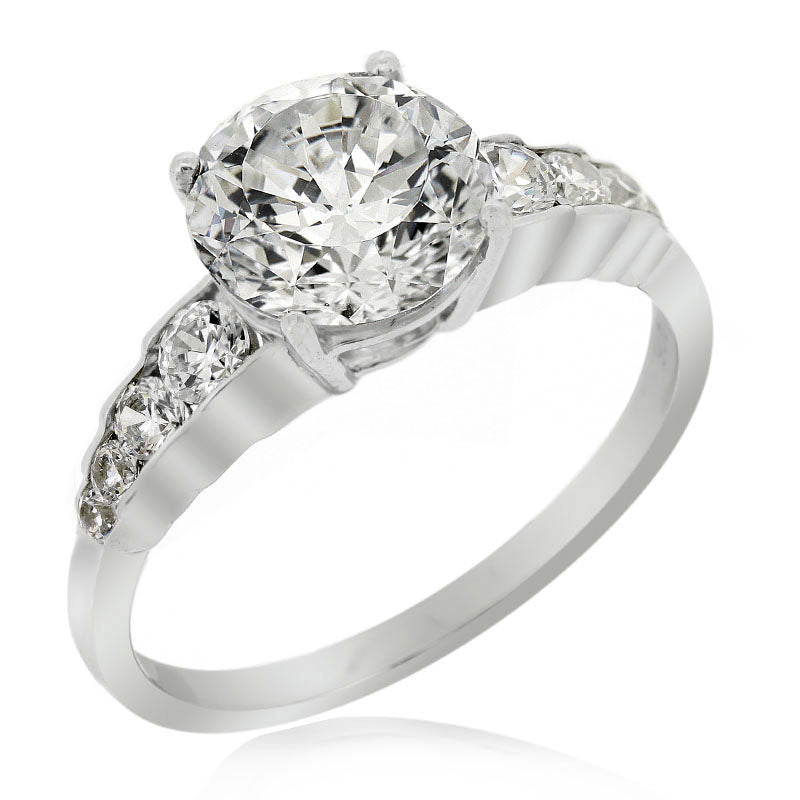 LENYA แหวนดีไซน์เรียบหรู หัวแหวนประดับเพชร DiamondLike ตัวเรือนเงินแท้ชุบทองคำขาว
