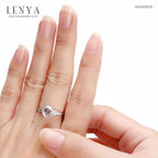 LENYA แหวน CZ สีขาวจาก SWAROVSKI เสริมบุคลิกความหรูหรา ขนาด 8 มิล ตัวเรือนเงินแท้925 ชุบทองคำขาว