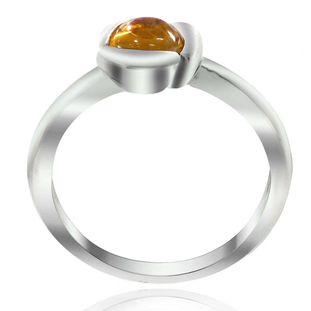 LENYA แหวนพลอยซิทริน (Citrine) เสริมสร้างทัศนคติ เพิ่มพลังทางสติปัญญา ช่วยปรับมองมุมให้เป็นเหตุเป็นผล ตัวเรือนเงินแท้ชุบทองคำขาว