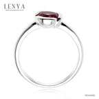 LENYA แหวนเงินแท้ ดีไซน์กลีบดอกไม้ ประดับพลอยอเมทิสต์