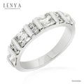 LENYA แหวนเพชร DiamondLike หรูสุด สะดุดตา ด้วยสไตล์ เพชรทรง Baguette สลับทรงกลม ตัวเงินทำจากเงินแท้ 925 ชุบทองคำขาว ใส่ได้ทั้งหญิงและชาย