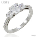 LENYA แหวน CZ Diamondlike เสริมบุคลิกและความมั่นใจ ตัวเรือนเงินแท้925 ชุบทองคำขาว
