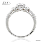 LENYA แหวน CZ Diamondlike เสริมบุคลิกและความมั่นใจ ตัวเรือนเงินแท้925 ชุบทองคำขาว
