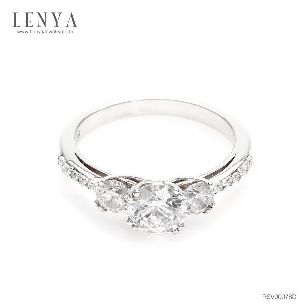 LENYA แหวน LENYA ETERNAL ประดับ  SWAROVSKI ZIRCONIA ตัวเรือนเงินแท้ชุบทองคำขาว