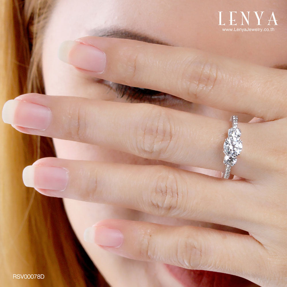 LENYA แหวน LENYA ETERNAL ประดับ  SWAROVSKI ZIRCONIA ตัวเรือนเงินแท้ชุบทองคำขาว