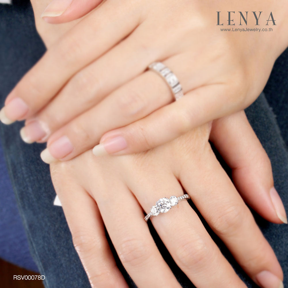 LENYA แหวน LENYA ETERNAL ประดับ  SWAROVSKI ZIRCONIA ตัวเรือนเงินแท้ชุบทองคำขาว