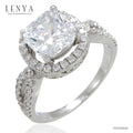 LENYA แหวน CZ Diamondlike เสริมบุคลิกและความมั่นใจ ขนาด 8 มิล ตัวเรือนเงินแท้925 ชุบทองคำขาว