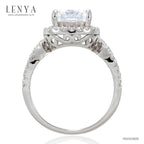 LENYA แหวน CZ Diamondlike เสริมบุคลิกและความมั่นใจ ขนาด 8 มิล ตัวเรือนเงินแท้925 ชุบทองคำขาว
