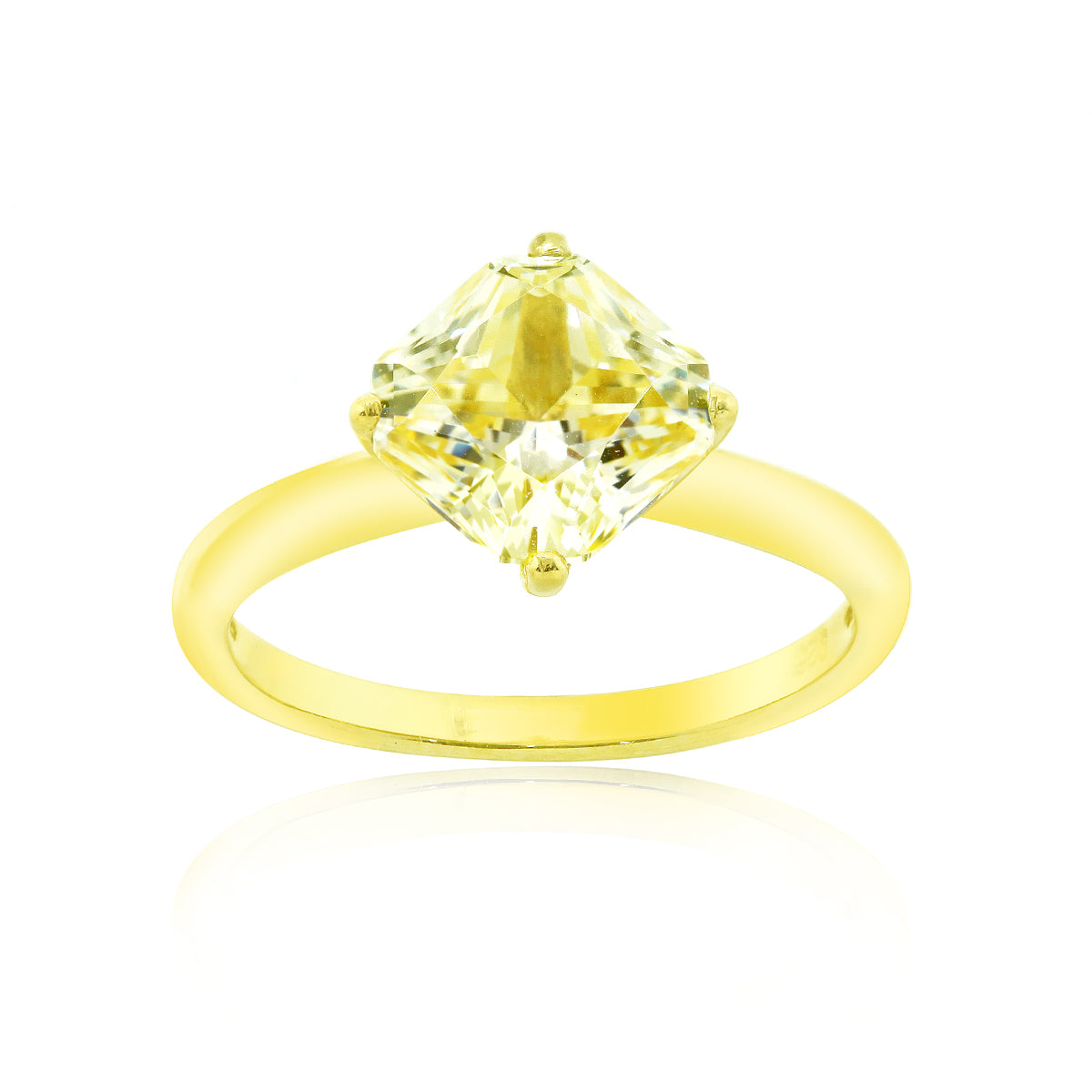 LENYA แหวนเพชร DiamondLike สีเหลือง ขนาด 2 กะรัต บนตัวเรือนเงินแท้ชุบทอง งานคุณภาพที่เติมเต็มความหรูหราดังที่คุณต้องการ
