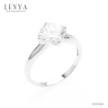LENYA แหวนเพขร DiamondLike ทรงสี่เหลี่ยนม Princess ตัวเรือนเงินแท้ 925 ชุบทองคำขาว