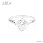 LENYA แหวนเพขร DiamondLike ทรงสี่เหลี่ยนม Princess ตัวเรือนเงินแท้ 925 ชุบทองคำขาว