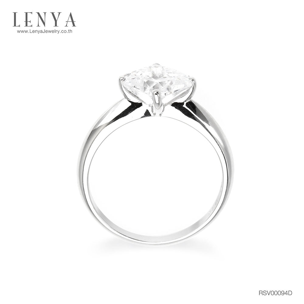 LENYA แหวน CZ DiamondLike เพิ่มความทันสมัย ขนาด 8 มิล ตัวเรือนเงินแท้925 ชุบทองคำขาว