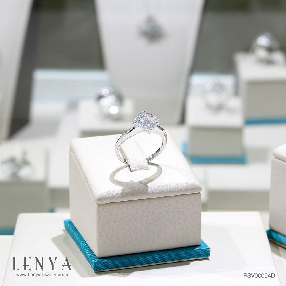 LENYA แหวน CZ DiamondLike เพิ่มความทันสมัย ขนาด 8 มิล ตัวเรือนเงินแท้925 ชุบทองคำขาว