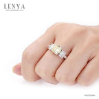 LENYA แหวน CZ แฟนซีสีเหลือง DiamondLike เสริมลุคใส่สบายทุกวัน ตัวเรือนเงินแท้925 ชุบทองคำขาว