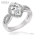 LENYA แหวนเงินแท้ ประดับด้วย คิวบิกเซอร์โคเนีย (Cubic Zirconia) เรียบหรู เสริมบุคลิกเพิ่มความมั่นใจ ตัวเรือนเงินแท้ 925 ชุบทองขาว