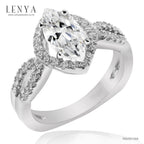 LENYA แหวนเงินแท้ ประดับด้วย คิวบิกเซอร์โคเนีย (Cubic Zirconia) เรียบหรู เสริมบุคลิกเพิ่มความมั่นใจ ตัวเรือนเงินแท้ 925 ชุบทองขาว
