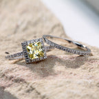 LENYA แหวน CZ สีเหลือง Diamondlike เสริมบุคลิกความมั่นใจ ขนาด 6 มิล ตัวเรือนเงินแท้925 ชุบทองคำขาว