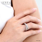 LENYA แหวน LENYA ETERNAL ประดับด้วย SWAROVSKI ZIRCONIA ดีไซน์แหวนซ้อนแหวนเรียบหรูสุดคลาสสิค  ตัวเรือนเงินแท้ชุบทองคำขาว