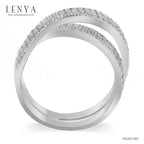 LENYA แหวน LENYA ETERNAL ประดับด้วย SWAROVSKI ZIRCONIA ดีไซน์แหวนซ้อนแหวนเรียบหรูสุดคลาสสิค  ตัวเรือนเงินแท้ชุบทองคำขาว