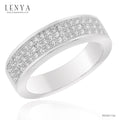 LENYA แหวนเพชร DiamondLike เรียบแต่หรูด้วยการฝังเพชร DiamondLike รอบตัวเรือน บนตัวเรือนเงินแท้ชุบทองคำขาว