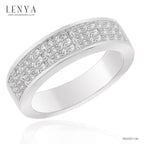 LENYA แหวนเพชร DiamondLike เรียบแต่หรูด้วยการฝังเพชร DiamondLike รอบตัวเรือน บนตัวเรือนเงินแท้ชุบทองคำขาว