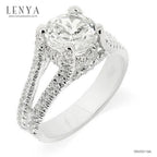 LENYA แหวน CZ Diamondlike เสริมบุคลิกและความมั่นใจ ขนาด 8 มิล ตัวเรือนเงินแท้925 ชุบทองคำขาว