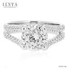 LENYA แหวน CZ Diamondlike เสริมบุคลิกและความมั่นใจ ขนาด 8 มิล ตัวเรือนเงินแท้925 ชุบทองคำขาว