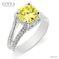 LENYA แหวนเงินแท้ ประดับเพชร DiamondLike สี Yellow Lite ดีไซน์หรูหราคลาสสิค