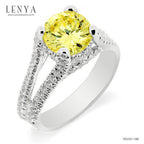 LENYA แหวนเงินแท้ ประดับเพชร DiamondLike สี Yellow Lite ดีไซน์หรูหราคลาสสิค