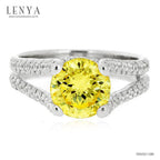 LENYA แหวนเงินแท้ ประดับเพชร DiamondLike สี Yellow Lite ดีไซน์หรูหราคลาสสิค