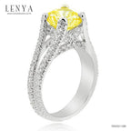 LENYA แหวนเงินแท้ ประดับเพชร DiamondLike สี Yellow Lite ดีไซน์หรูหราคลาสสิค
