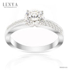 LENYA แหวนประดับด้วยคิวบิกเซอร์โคเนีย (Cubic Zirconia) สีขาว ดีไซน์รูป บนตัวเรือนเงินแท้ชุบทองคำขาว