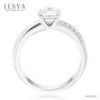 LENYA แหวนประดับด้วยคิวบิกเซอร์โคเนีย (Cubic Zirconia) สีขาว ดีไซน์รูป บนตัวเรือนเงินแท้ชุบทองคำขาว